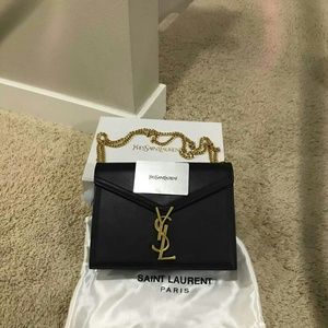 YSL black Leather Gold Shoulderbag